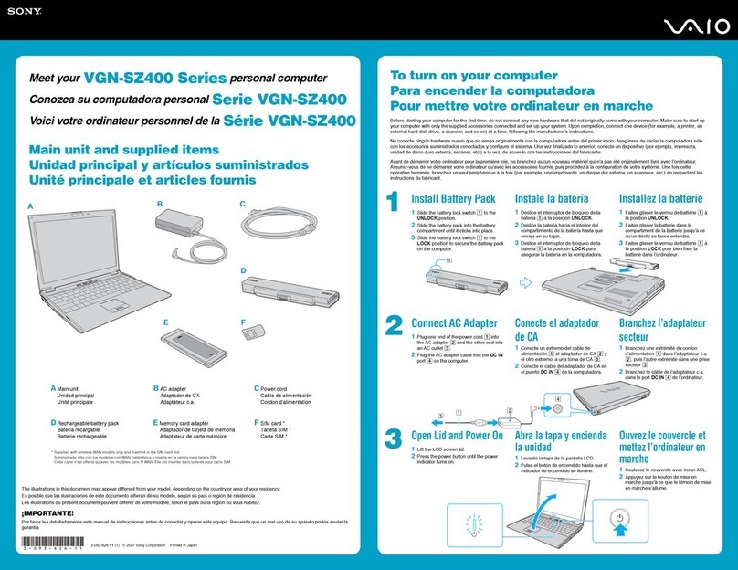 Sony VGN-SZ480NW1 Instruction Manual
