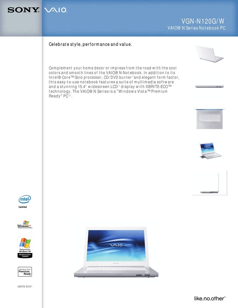 Sony VGN-N120G Specifications