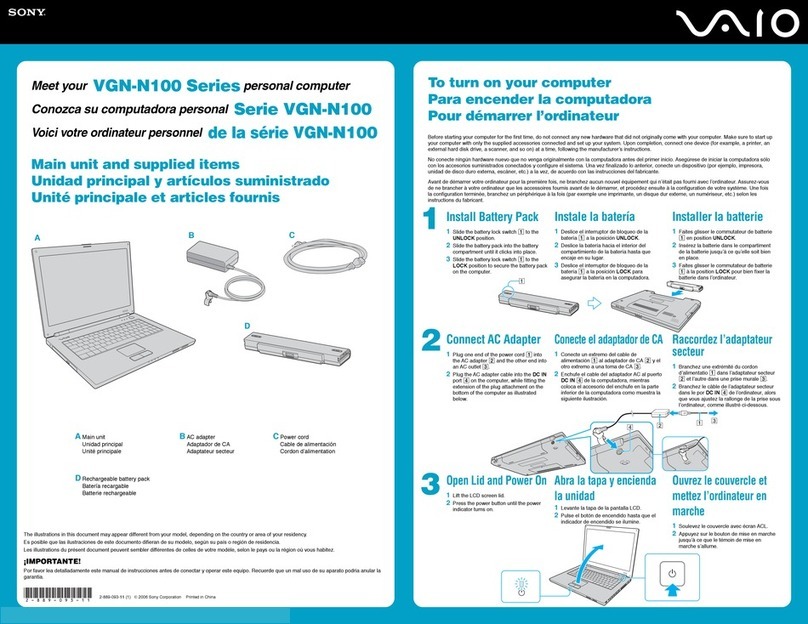 Sony VGN-N110G Manual