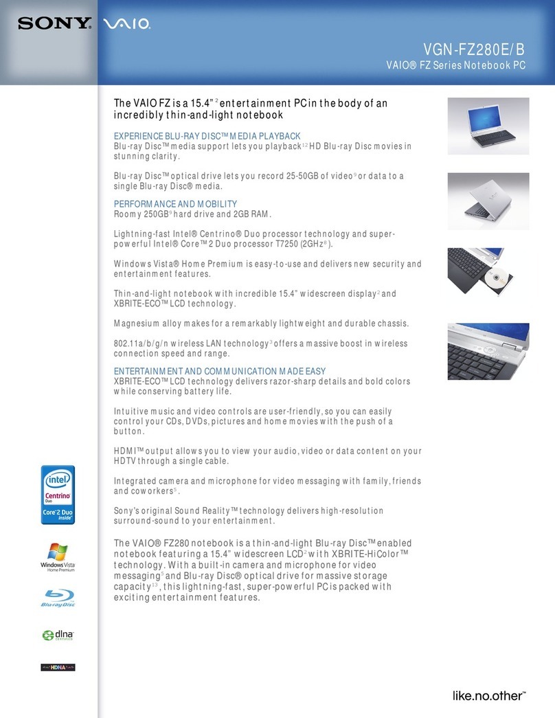 Sony VGN-FZ280E User manual