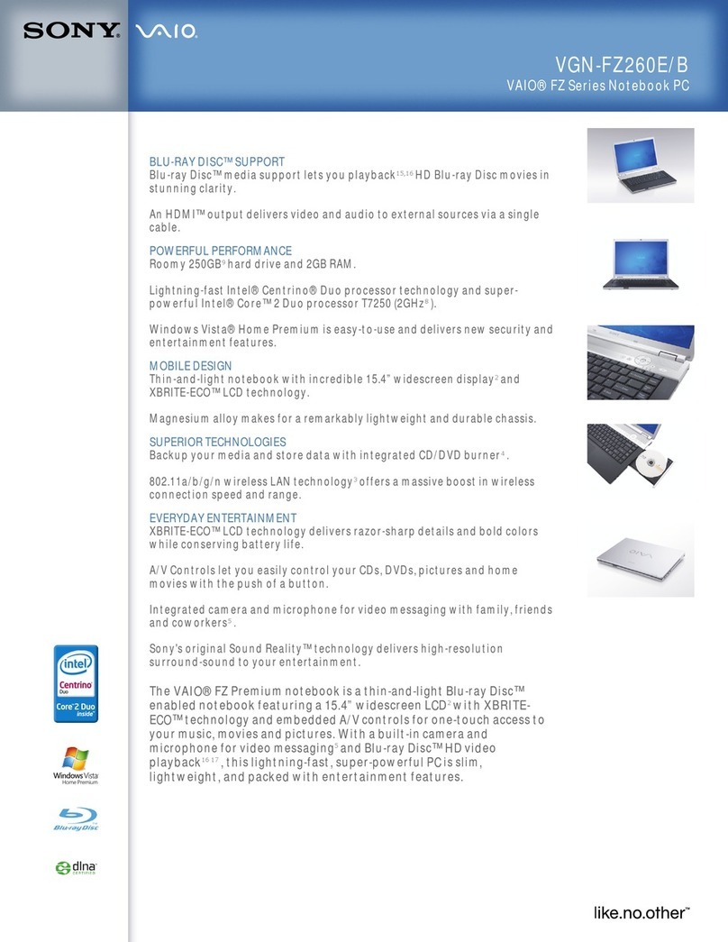 Sony VGN-FZ260E User manual