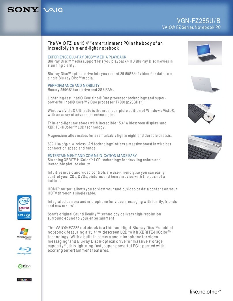 Sony VGN-FZ285U User manual Sony VGN-FZ285U User manual
