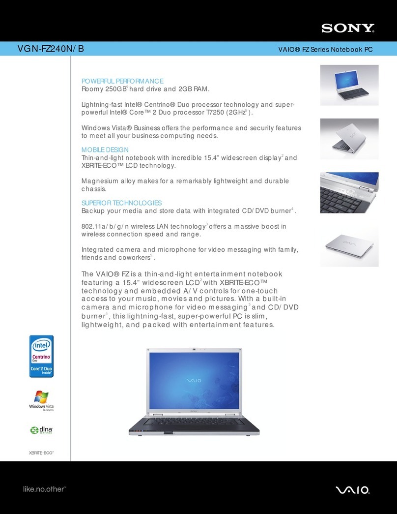 Sony VGN-FZ240N Specifications