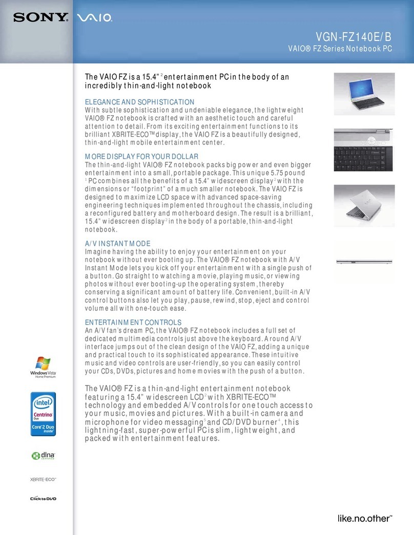 Sony VGN-FZ140E User manual