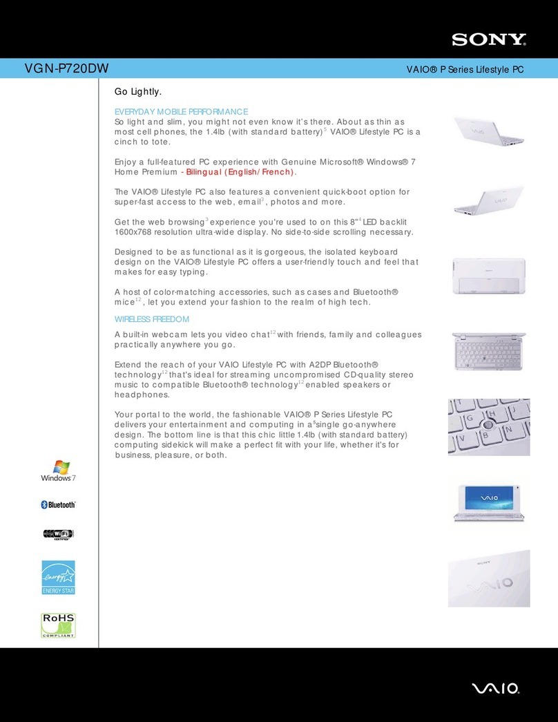 Sony VAIO VGN-P720D User manual