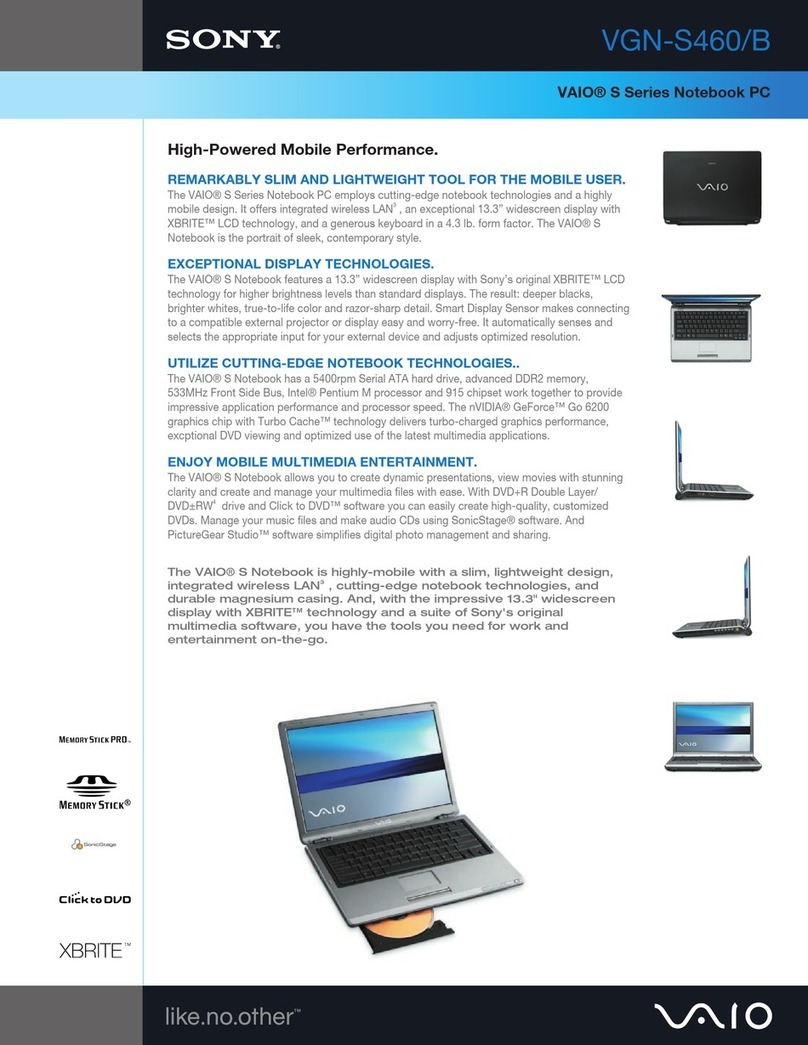 Sony VGN-S460 User manual