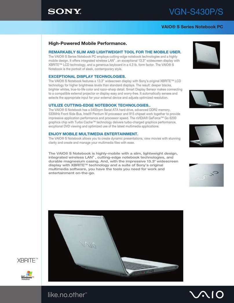 Sony VGN-S430P Specifications