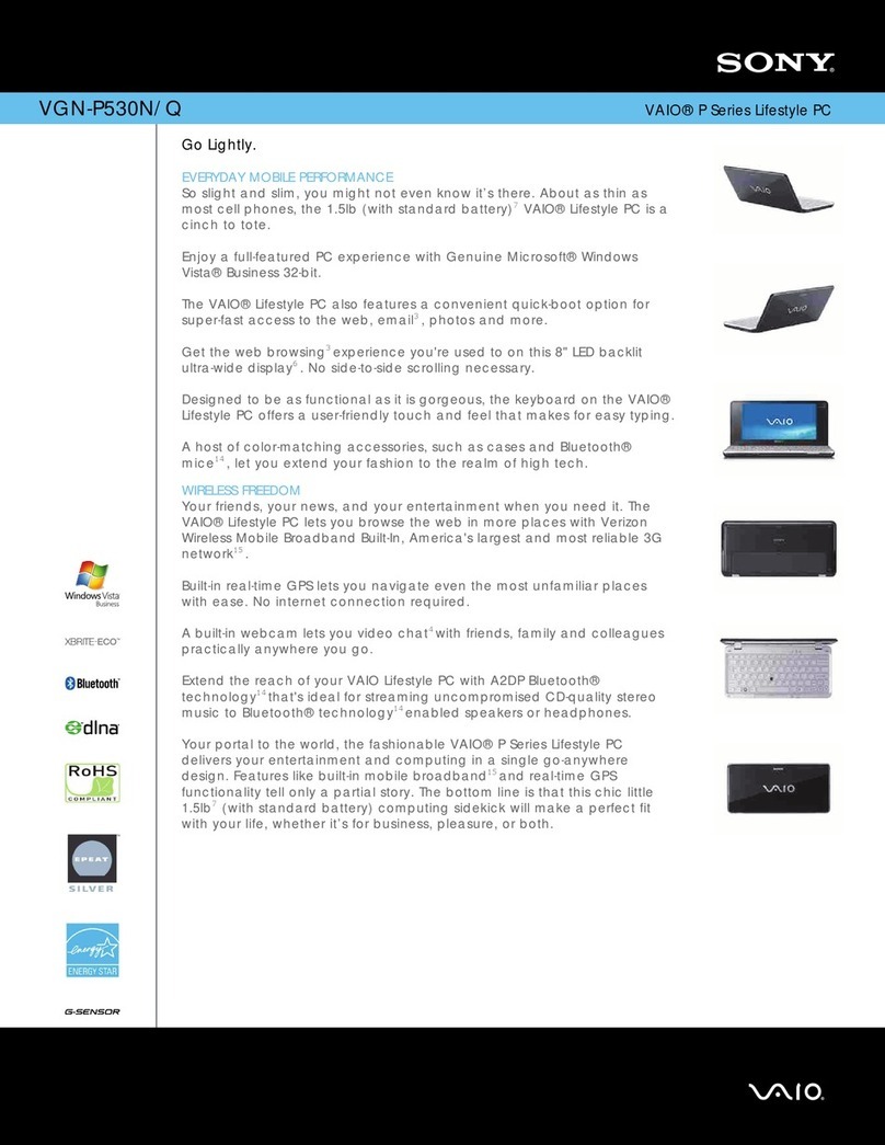 Sony VAIO VGN-P530N Specifications