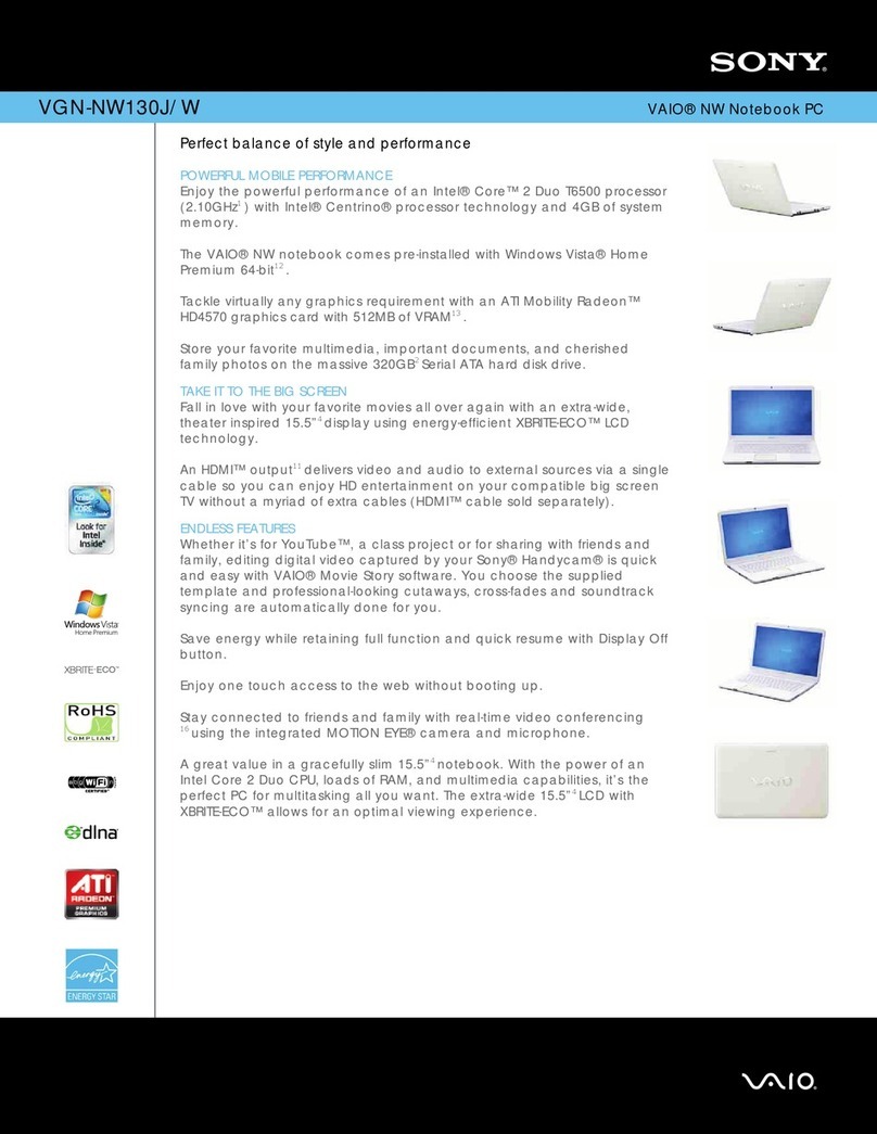 Sony VGN-NW130J User manual