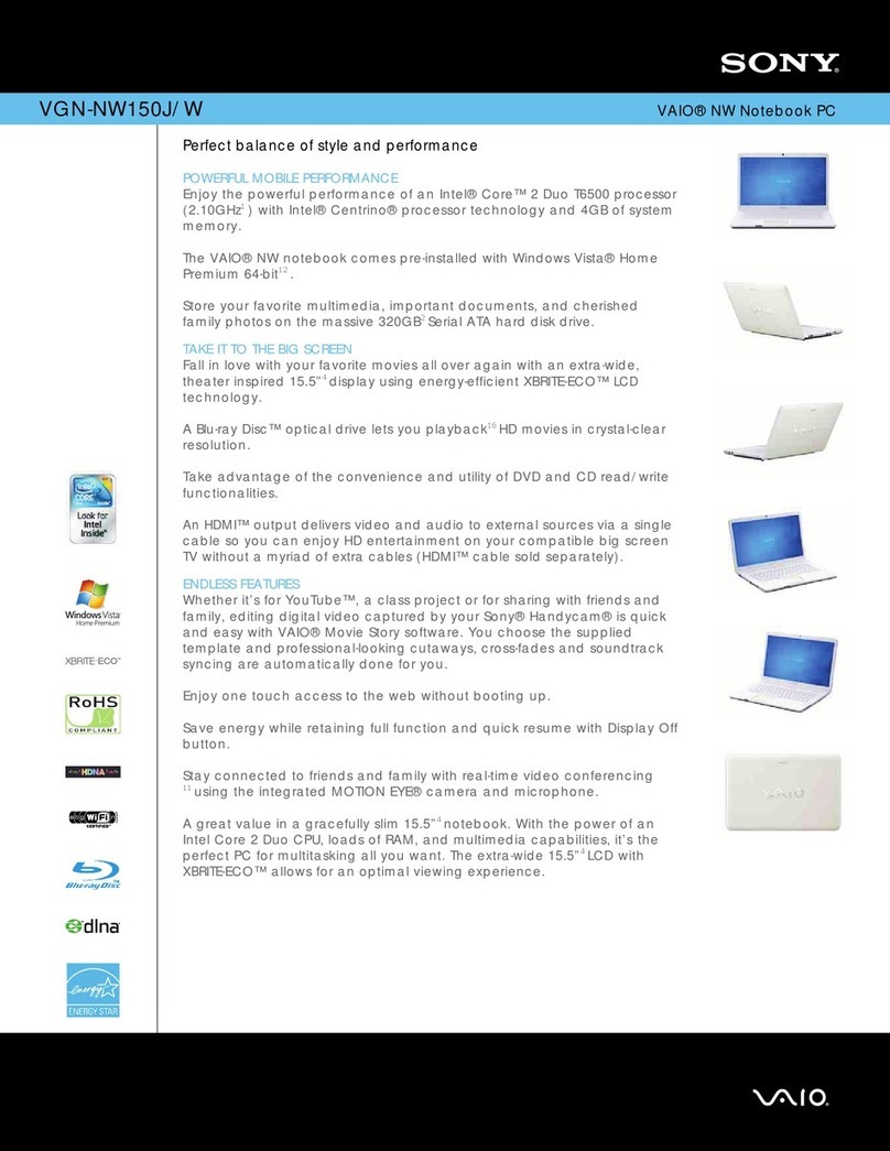 Sony VGN-NW150J User manual