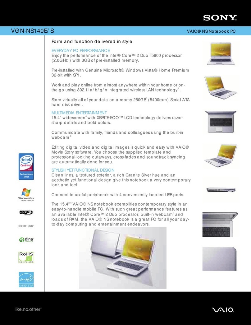 Sony VAIO VGN-NS140E User manual