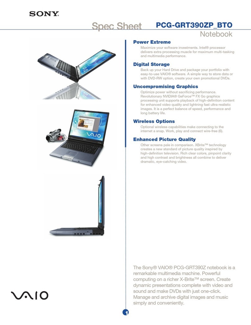 Sony PCG-GRT390ZP - VAIO - Mobile Pentium 4 3.06... User manual