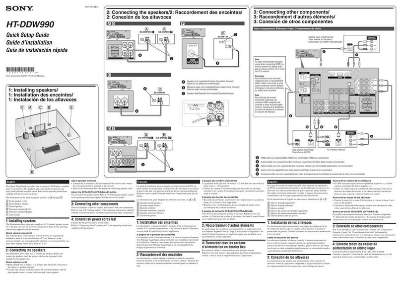 Sony HT-DDW990 Quick setup guide