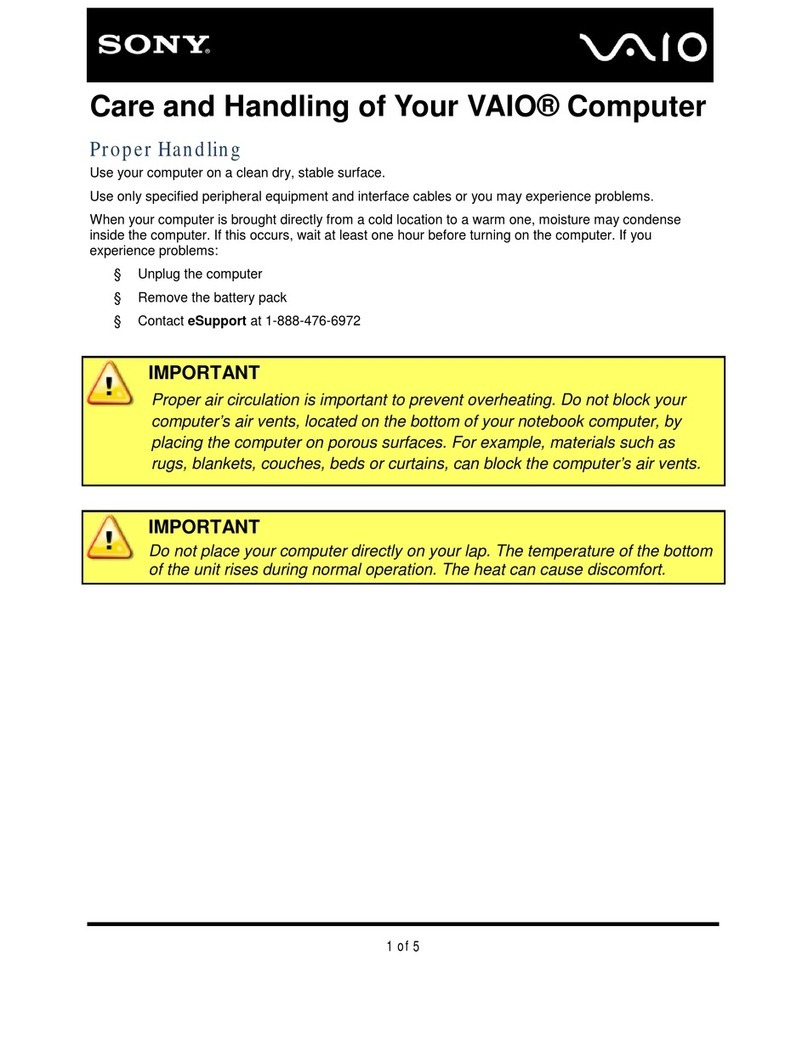 Sony VAIO SVE14116FXP reference guide