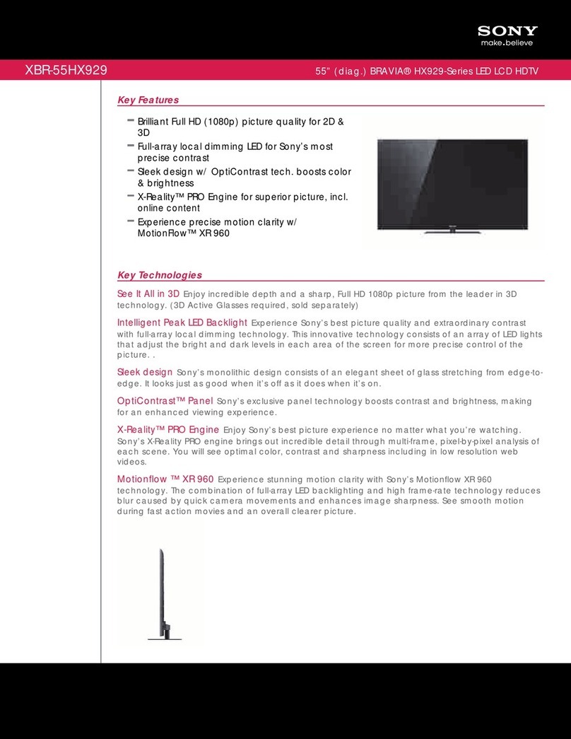 Sony Bravia XBR-55HX929 User manual