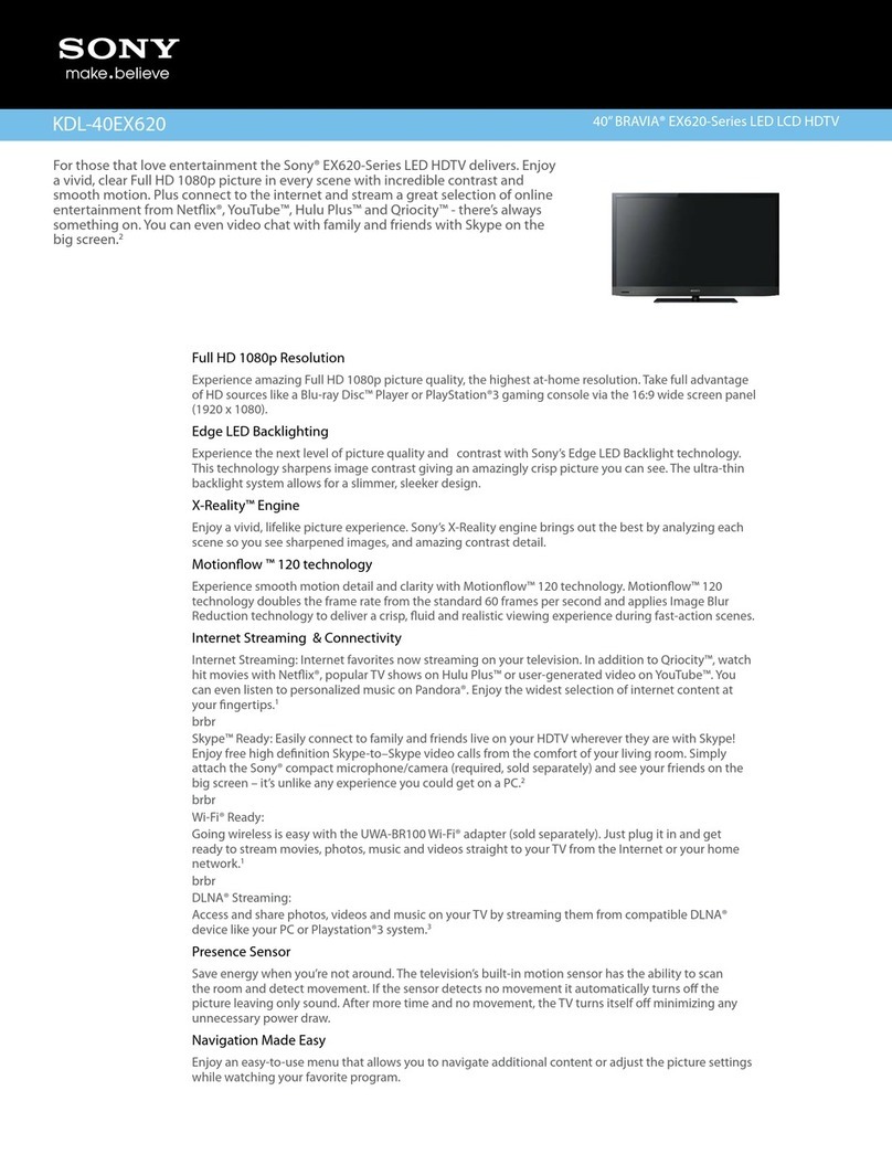 Sony BRAVIA KDL-40EX620 User manual Sony BRAVIA KDL-40EX620 User manual
