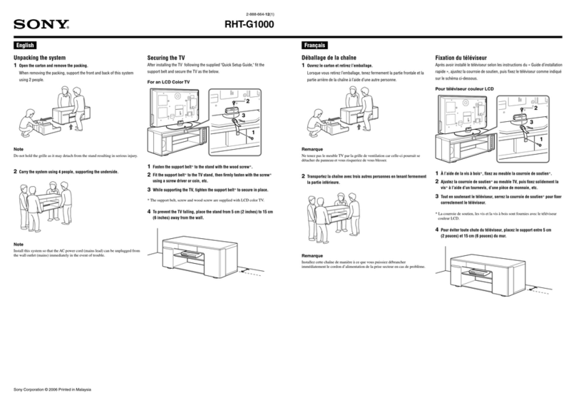 Sony RHT-G1000 - Home Theater Built-in Sound Rack... Specification sheet