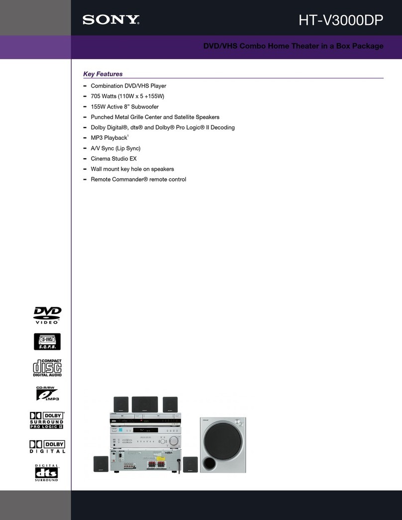 Sony HT-V3000DP - Dvd/vcr Home Theater Specifications