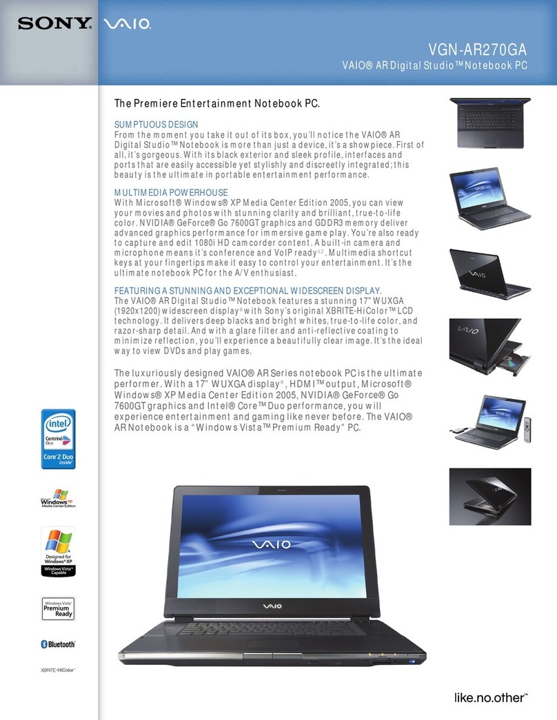 Sony VGN-AR270GA User manual