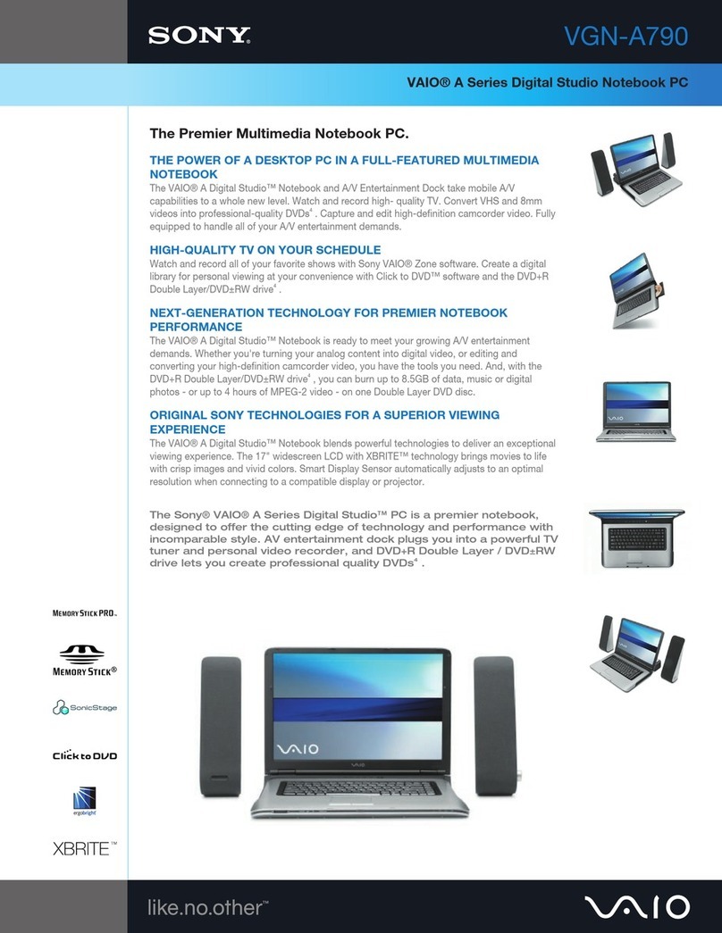 Sony VGN-A790 Specifications