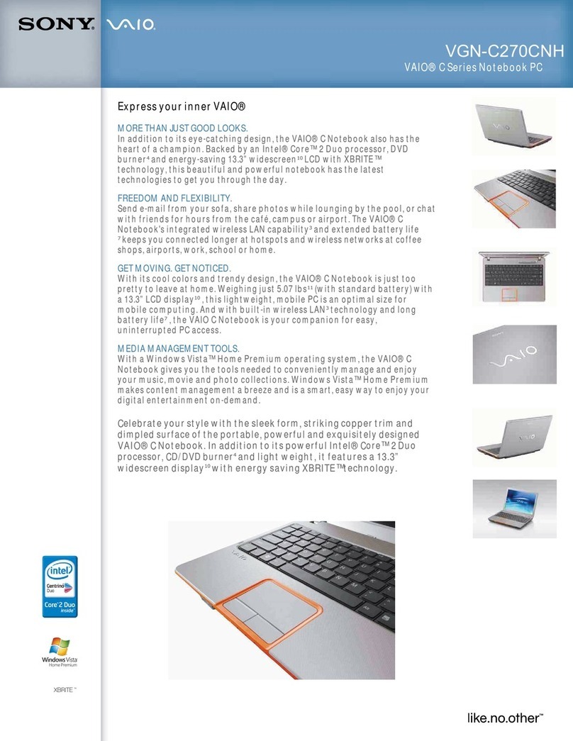 Sony VAIO VGN-C270CNH User manual