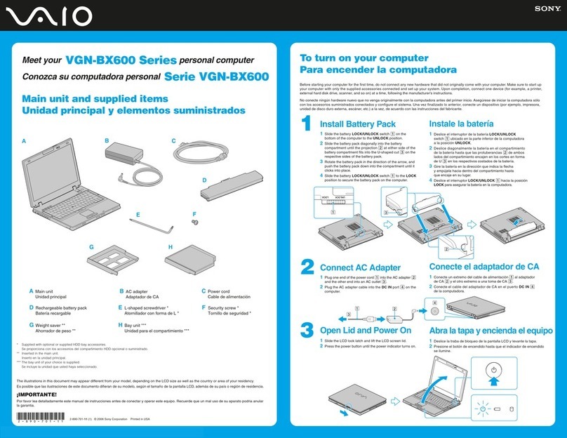 Sony VGN-BX640P User manual