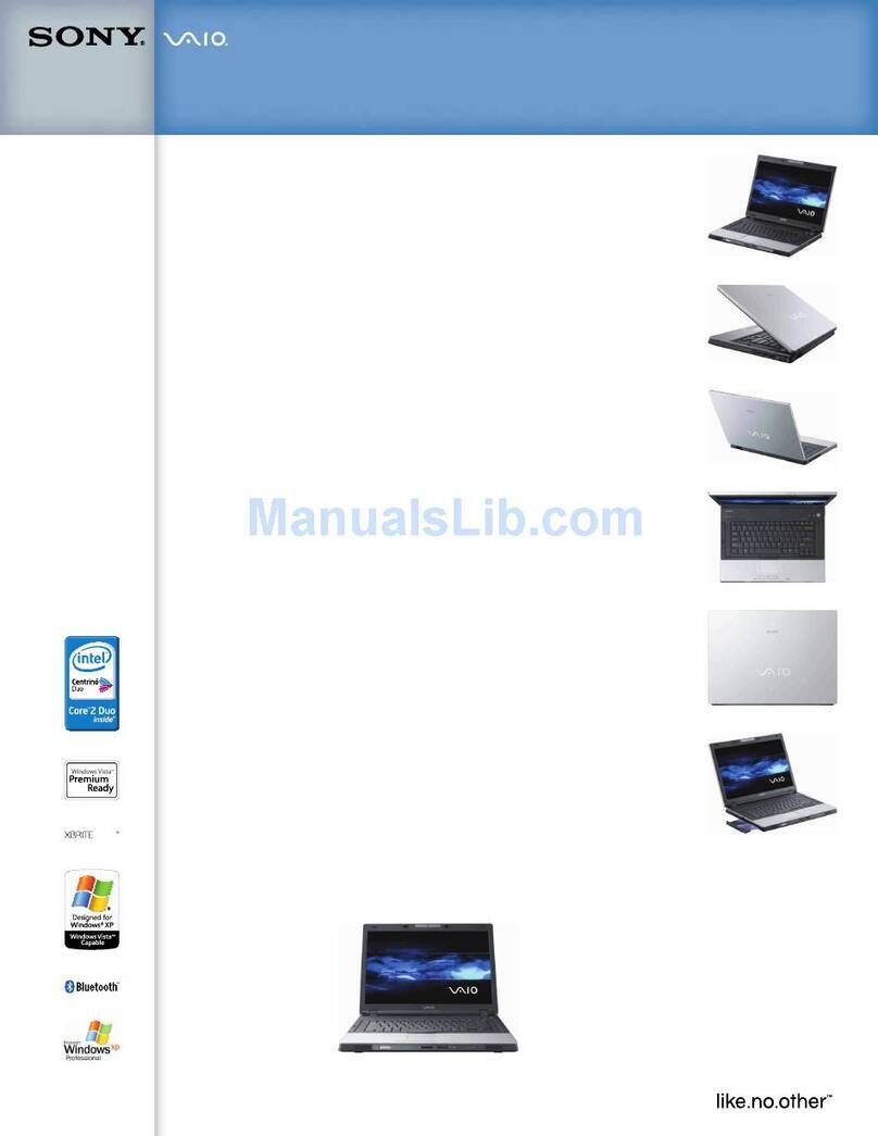 Sony VGN-BX665P - VAIO - Core 2 Duo 1.66 GHz User manual