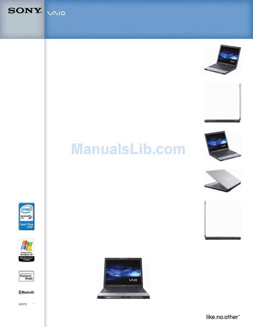 Sony VGN-BX645P - VAIO - Core 2 Duo 1.66 GHz Specifications