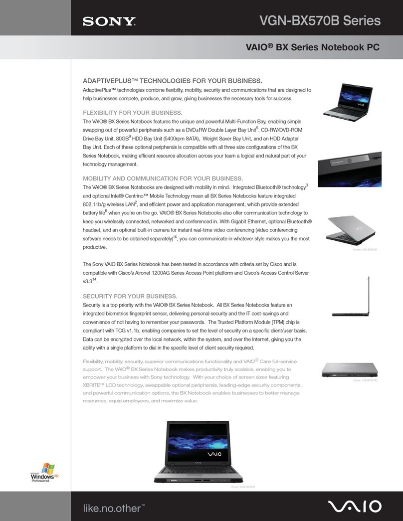 Sony VAIO VGN-BX570B Series User manual