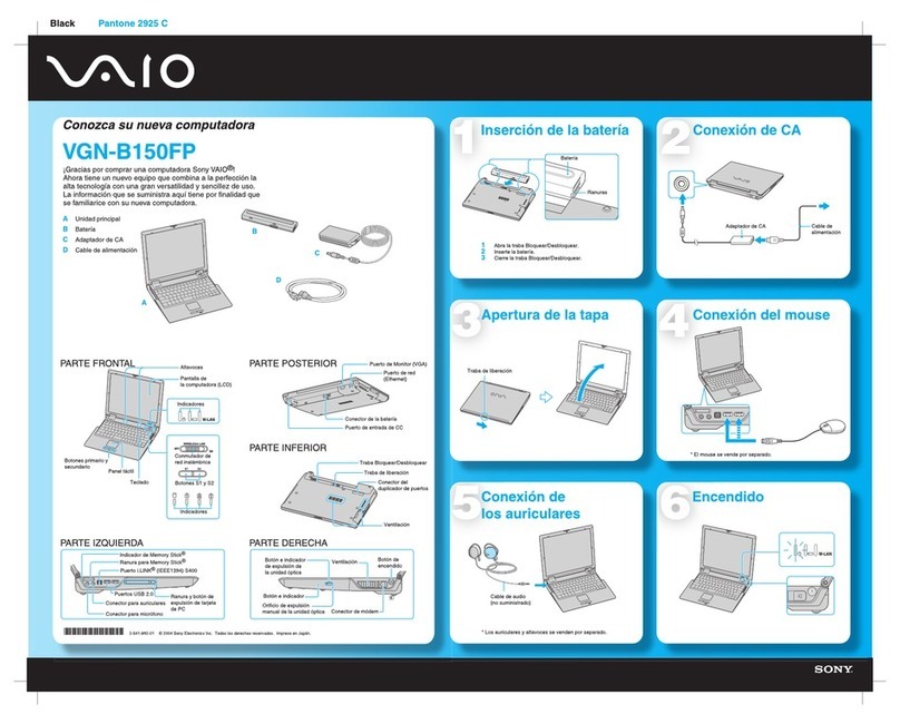 Sony VAIO VGN-B150FP Guía del usuario