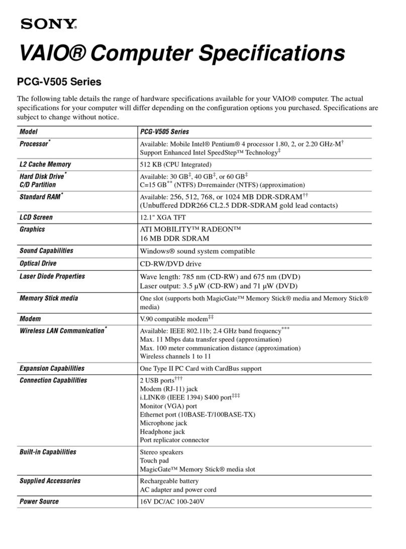 Sony PCG-V505AC User manual