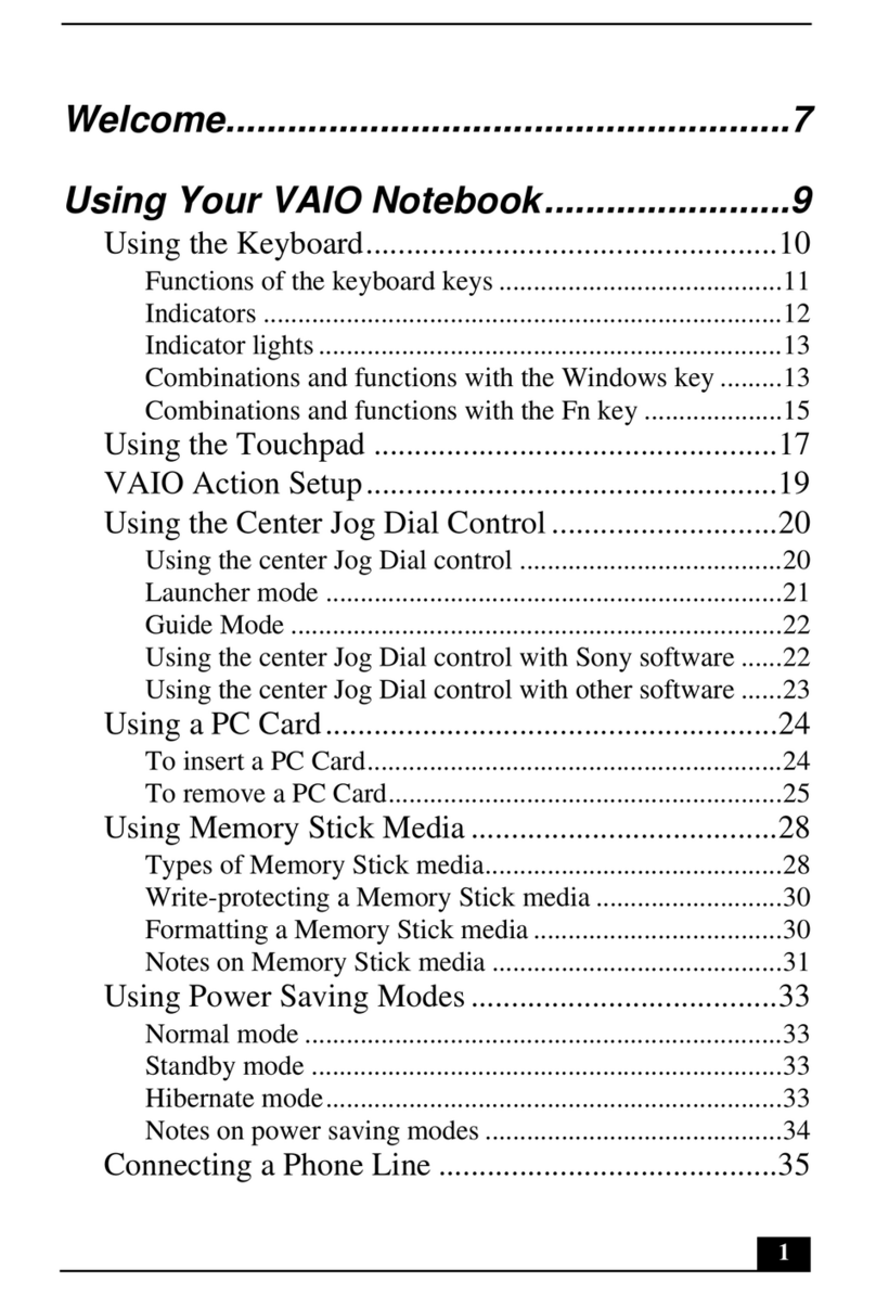 Sony VAIO PCG-R505JS user guide
