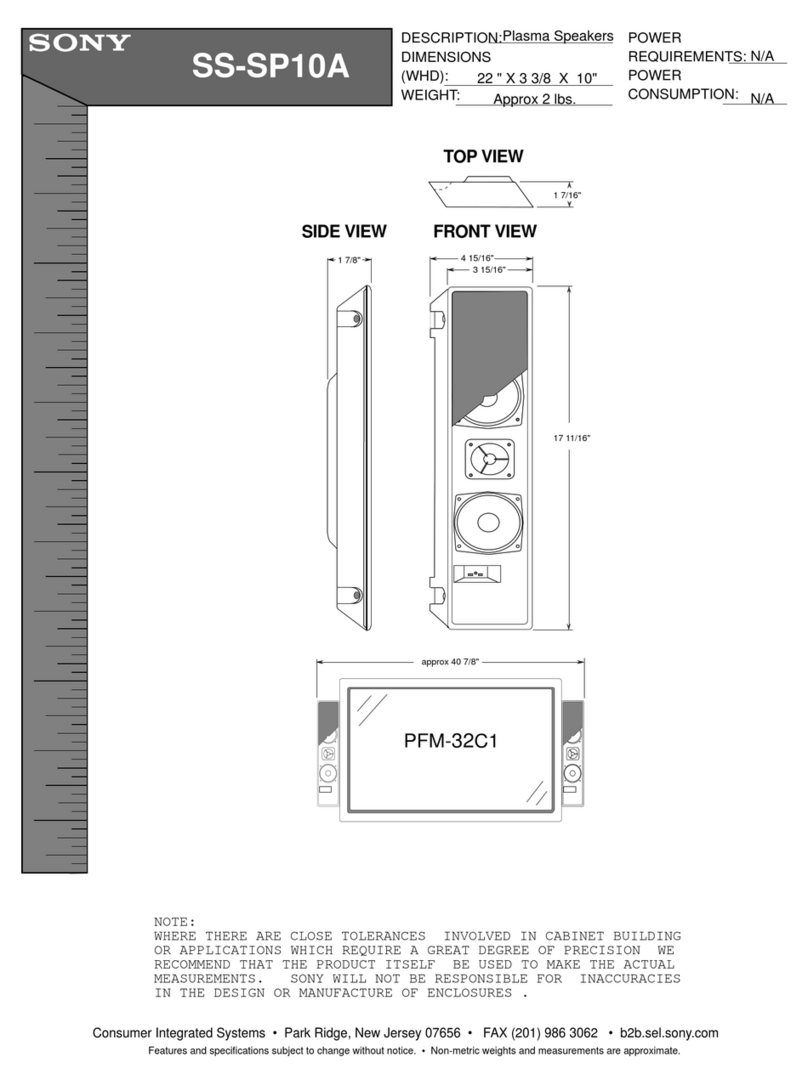 Sony SS-SP10A Dimensional drawing