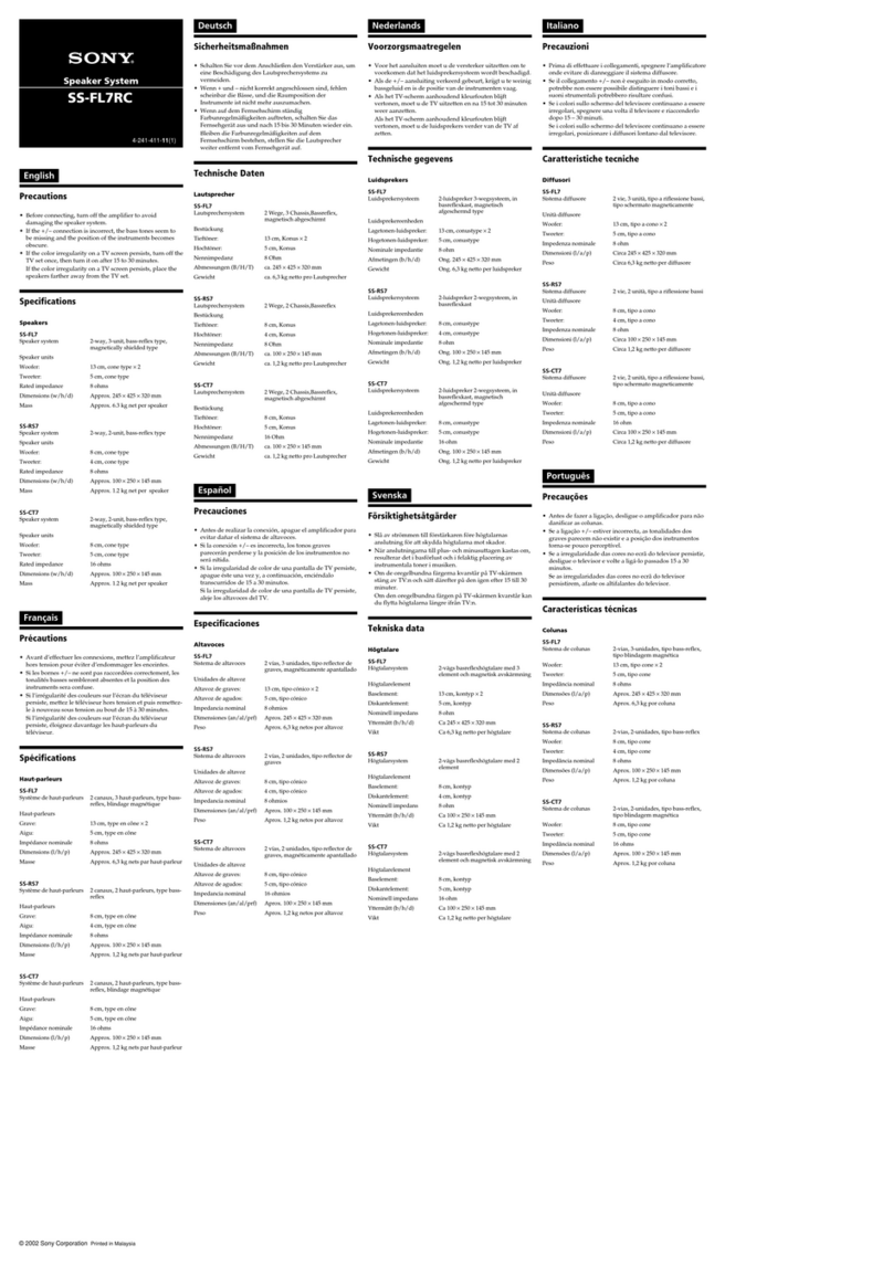 Sony SS-FL7 user guide