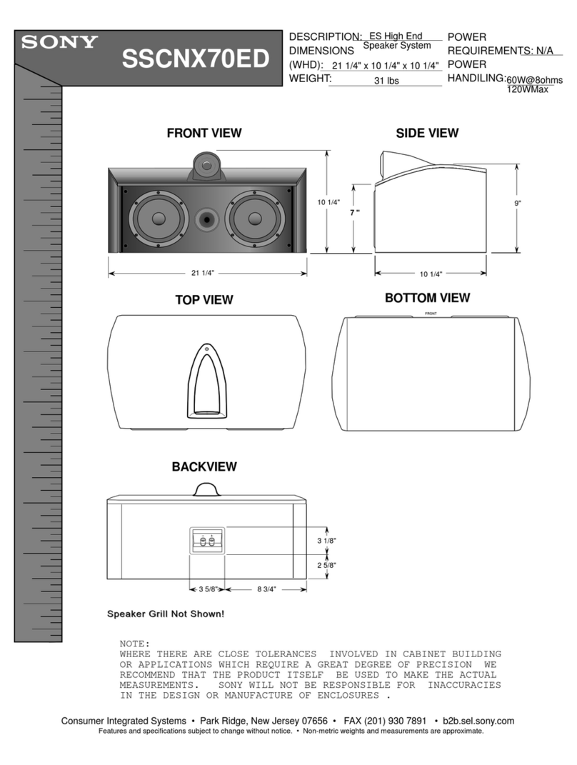 Sony SS-CNX70ED Product dimensions