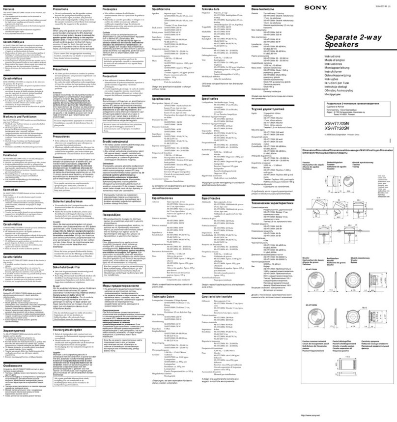 Sony XS-HT130SN User manual Sony XS-HT130SN User manual