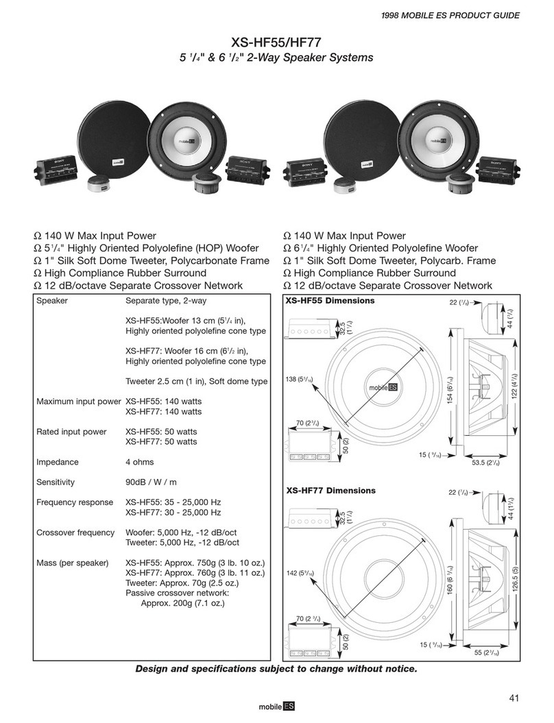 Sony XS-HF55 - Xplod 5 1/4" Speaker User manual