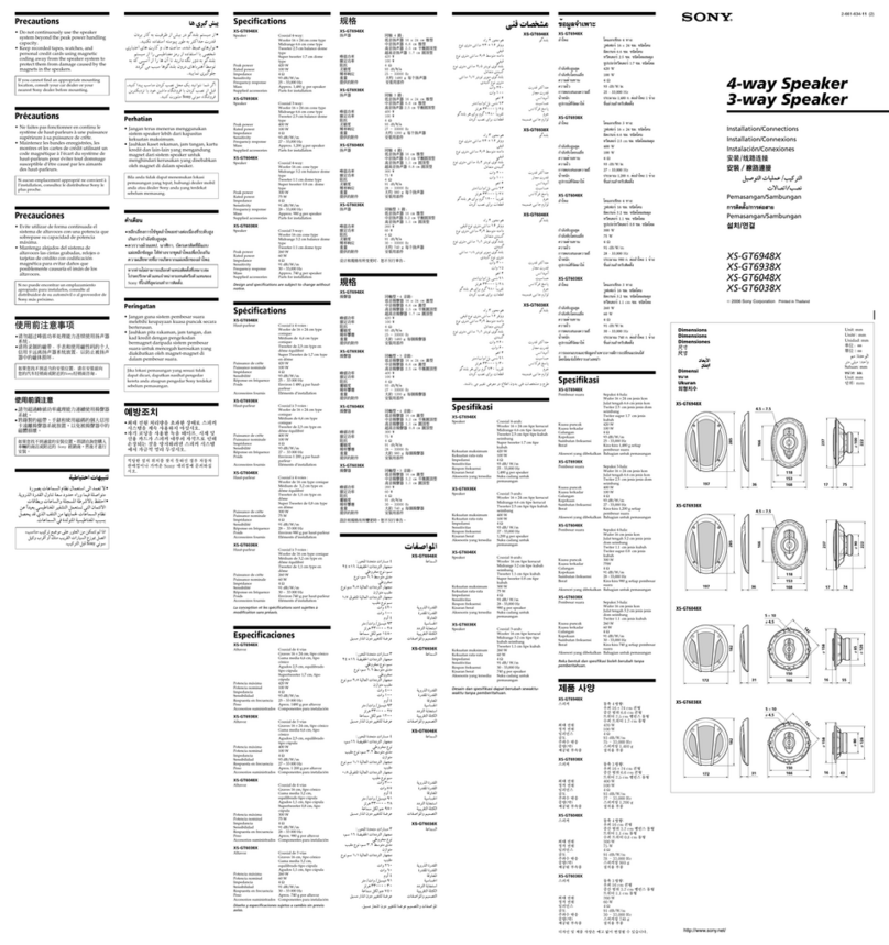 Sony XS-GT6038X install guide