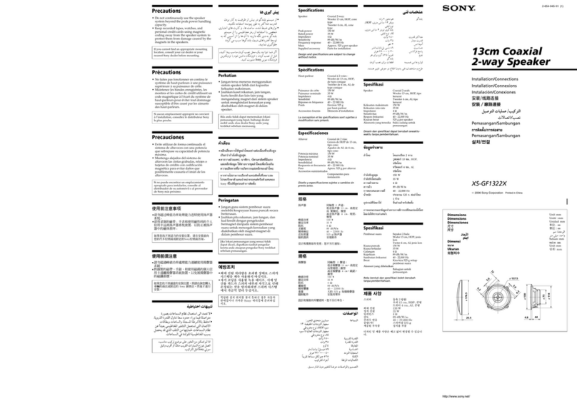 Sony XS-GF1322X Product guide
