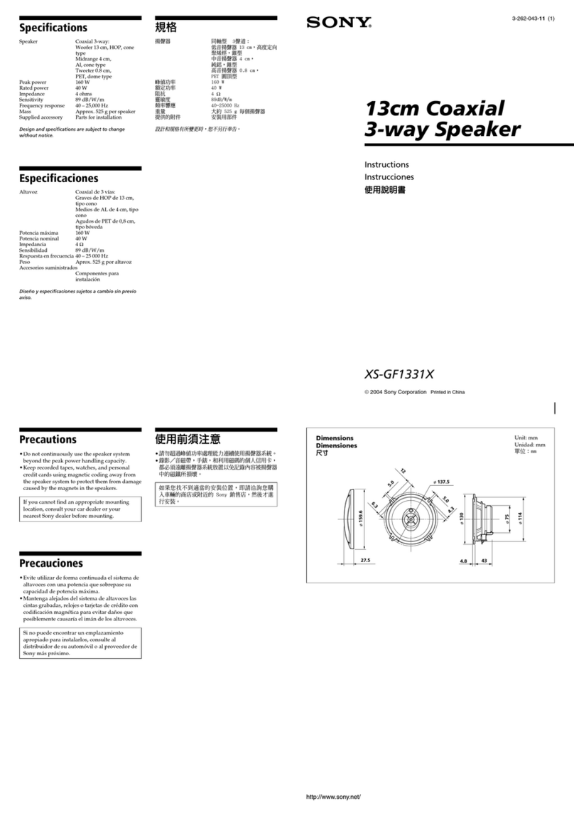Sony XS-GF1331X User manual