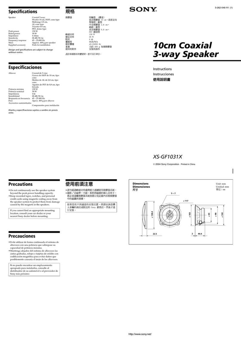 Sony XS-GF1031X instructions