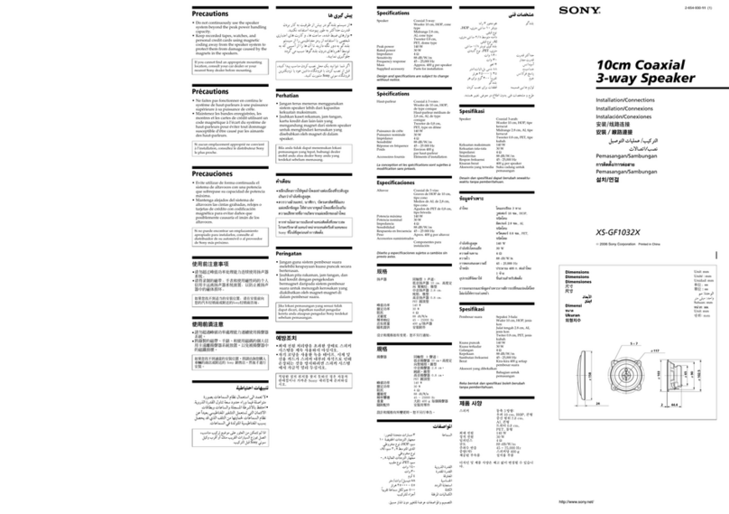Sony XS-GF1032X Product guide Sony XS-GF1032X Product guide