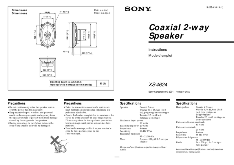 Sony XS-4624 User manual