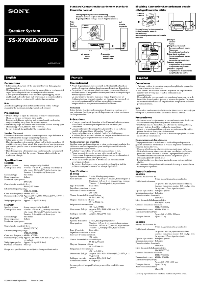 Sony SS-X70ED User manual