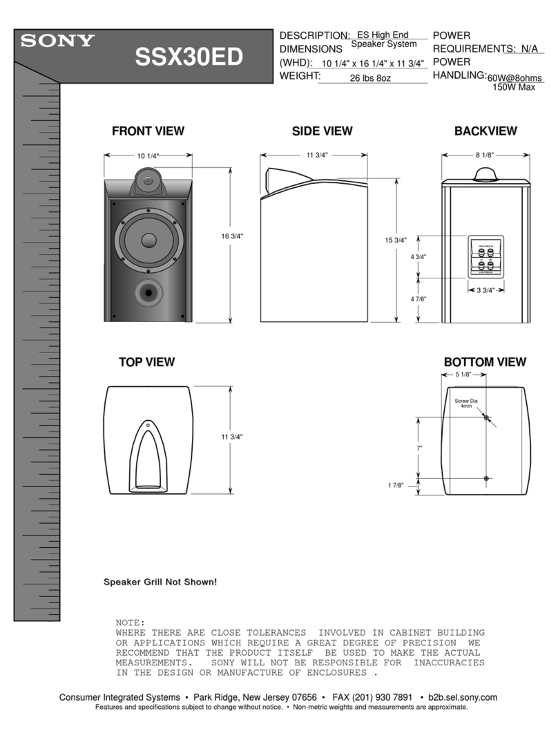 Sony SS-X30ED Product dimensions