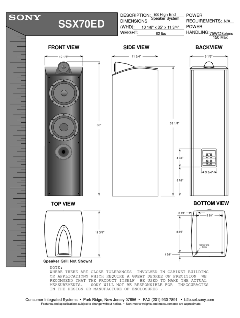 Sony SS-X70ED Product dimensions