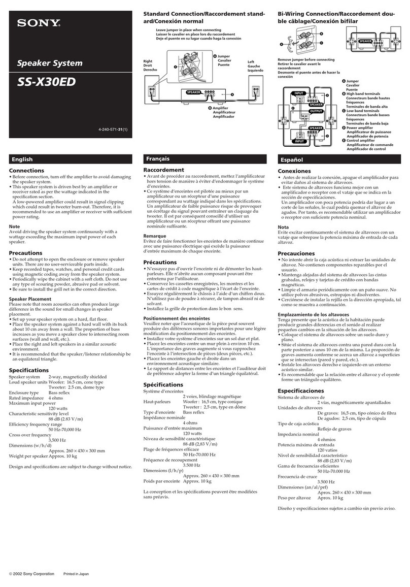 Sony SS-X30ED user guide