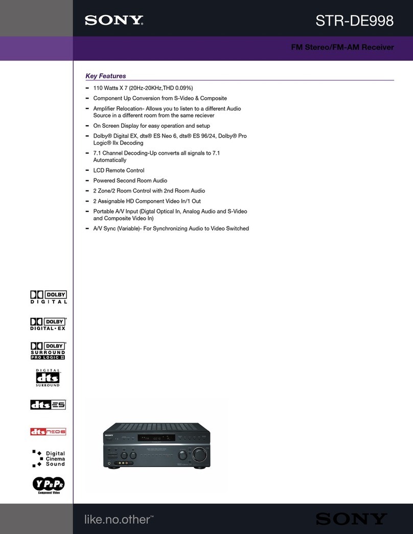 Sony STR-DE998 - A/v Receiver User manual