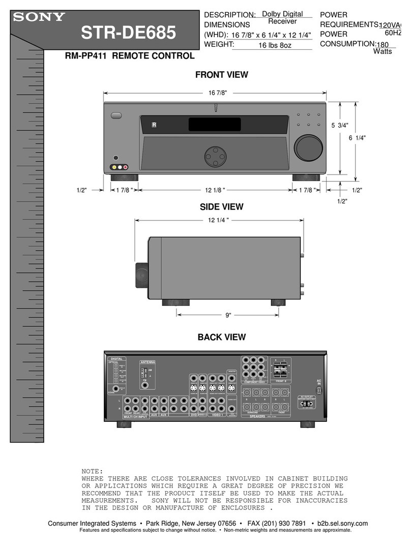 Sony STR-DE685 Product dimensions
