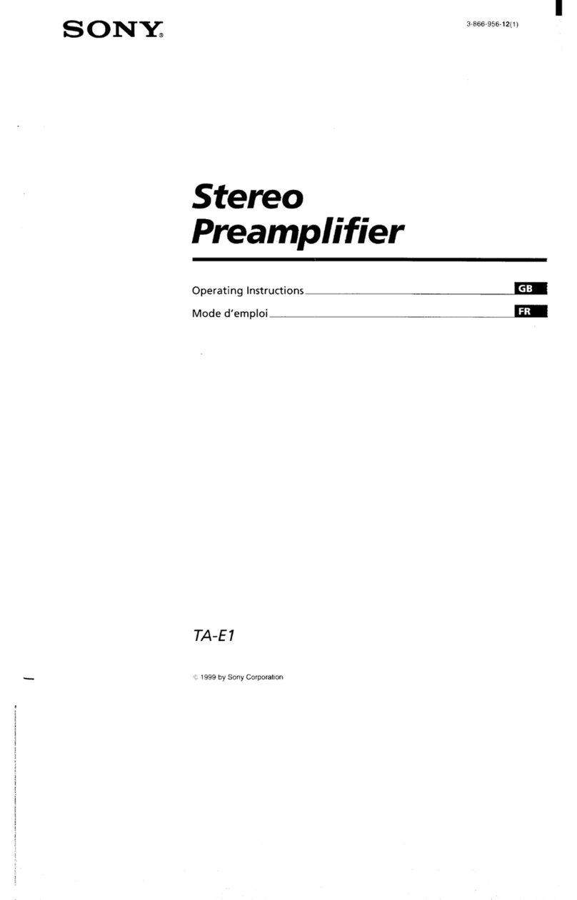 Sony TA-E1 Operating Instructions (primary... User manual Sony TA-E1 Operating Instructions (primary... User manual